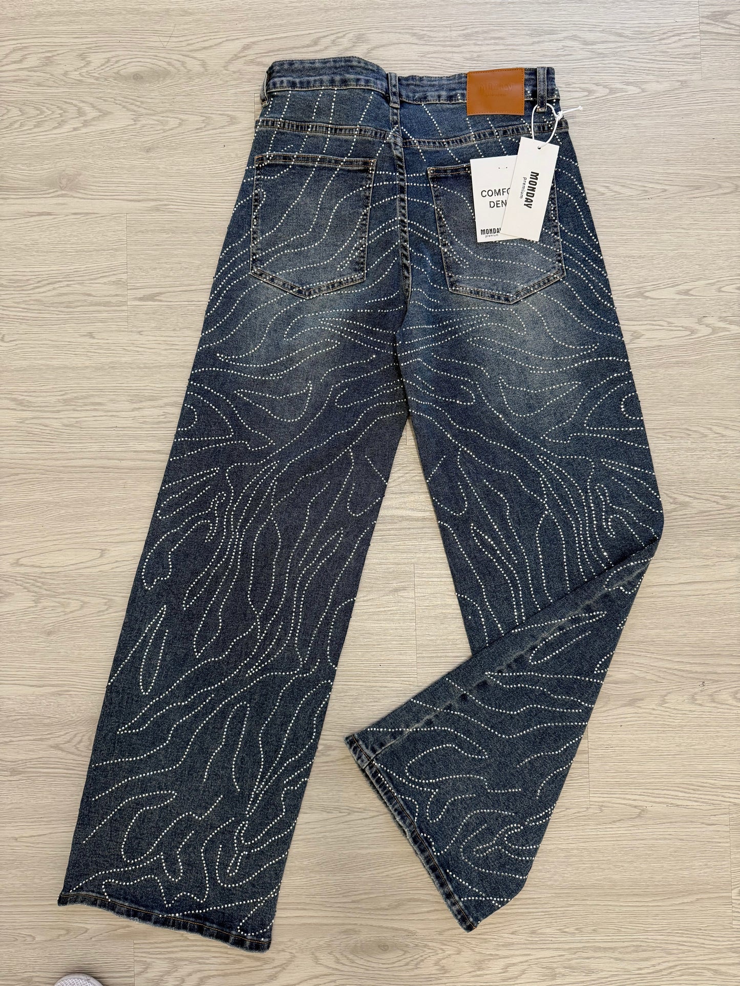 Premium Crystal Denim Pants