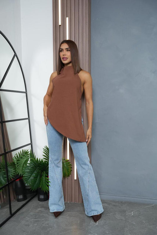 Women’s Elegant Asymmetrical Halter Top