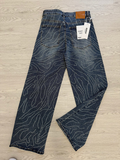 Premium Crystal Denim Pants